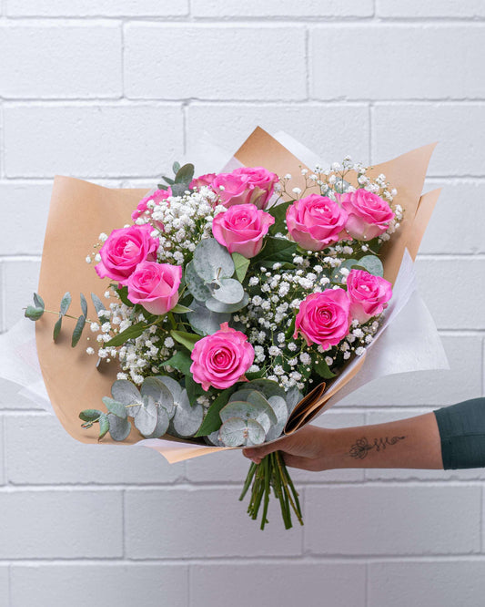 Pink-Roses-Bouquet-Forest-and-Petals